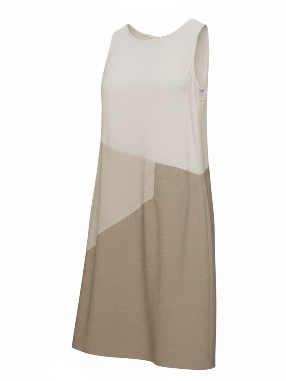 For Cynthia Linen Blend Artsy Boho Patch Color Block Sleeveless Dress